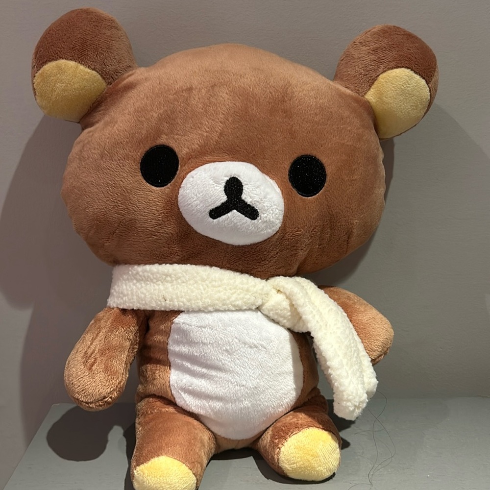 15” Beige Scarf Rilakkuma Plush Bear 🐻